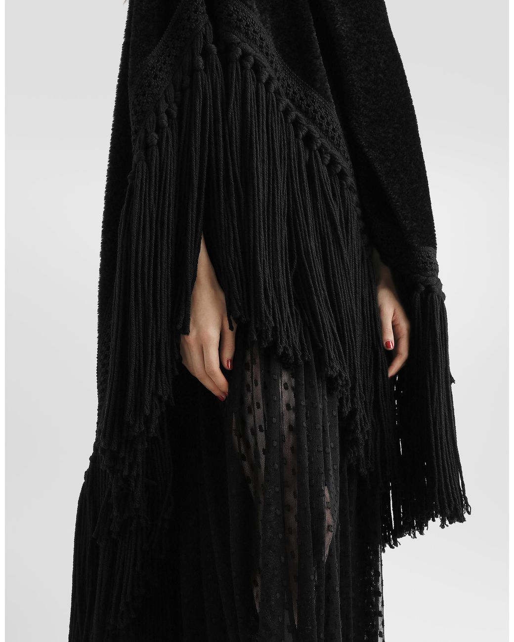 Dolce & Gabbana Black Wool Cape