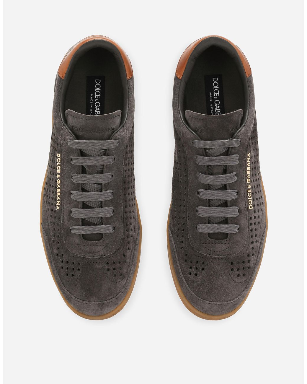 Dolce & Gabbana White Suede Saint Tropez Sneakers for men
