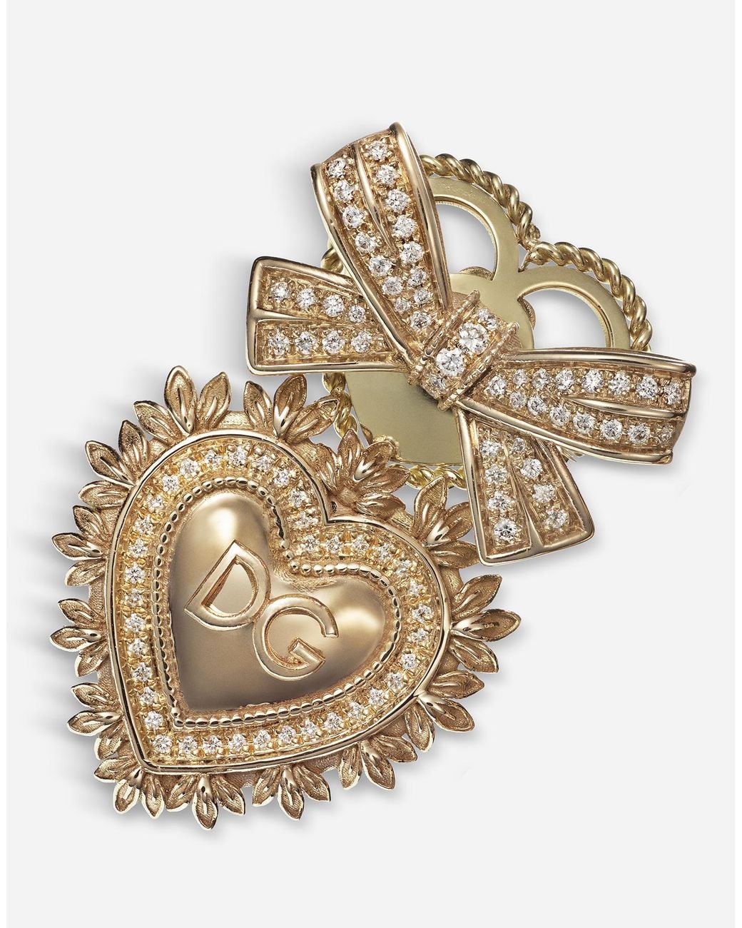 Dolce & Gabbana Multicolor Devotion Earrings 18 Carat And Diamonds