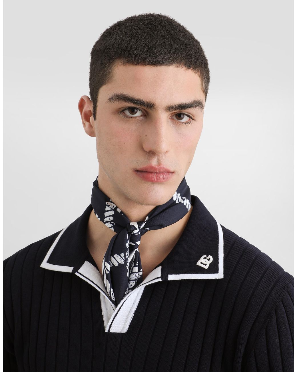 Dolce & Gabbana Black Cotton Polo Shirt for men
