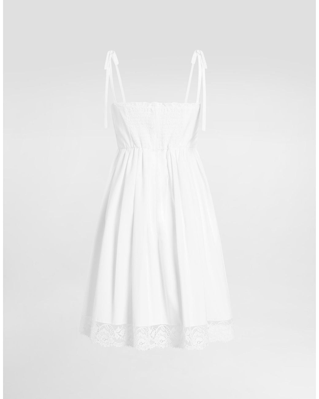 Dolce & Gabbana White Short Poplin Dress
