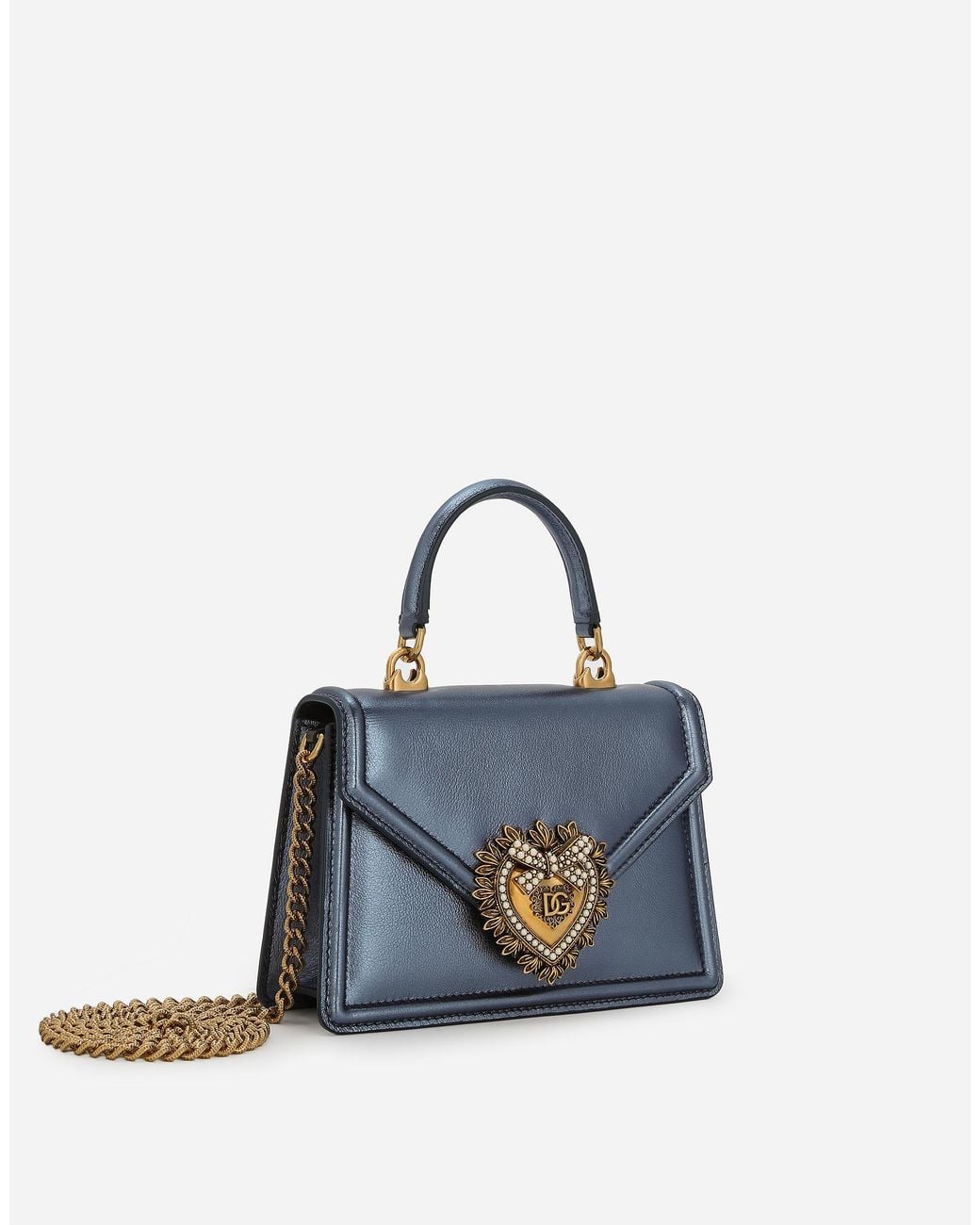 Dolce & Gabbana Blue Small Devotion Top-Handle Bag