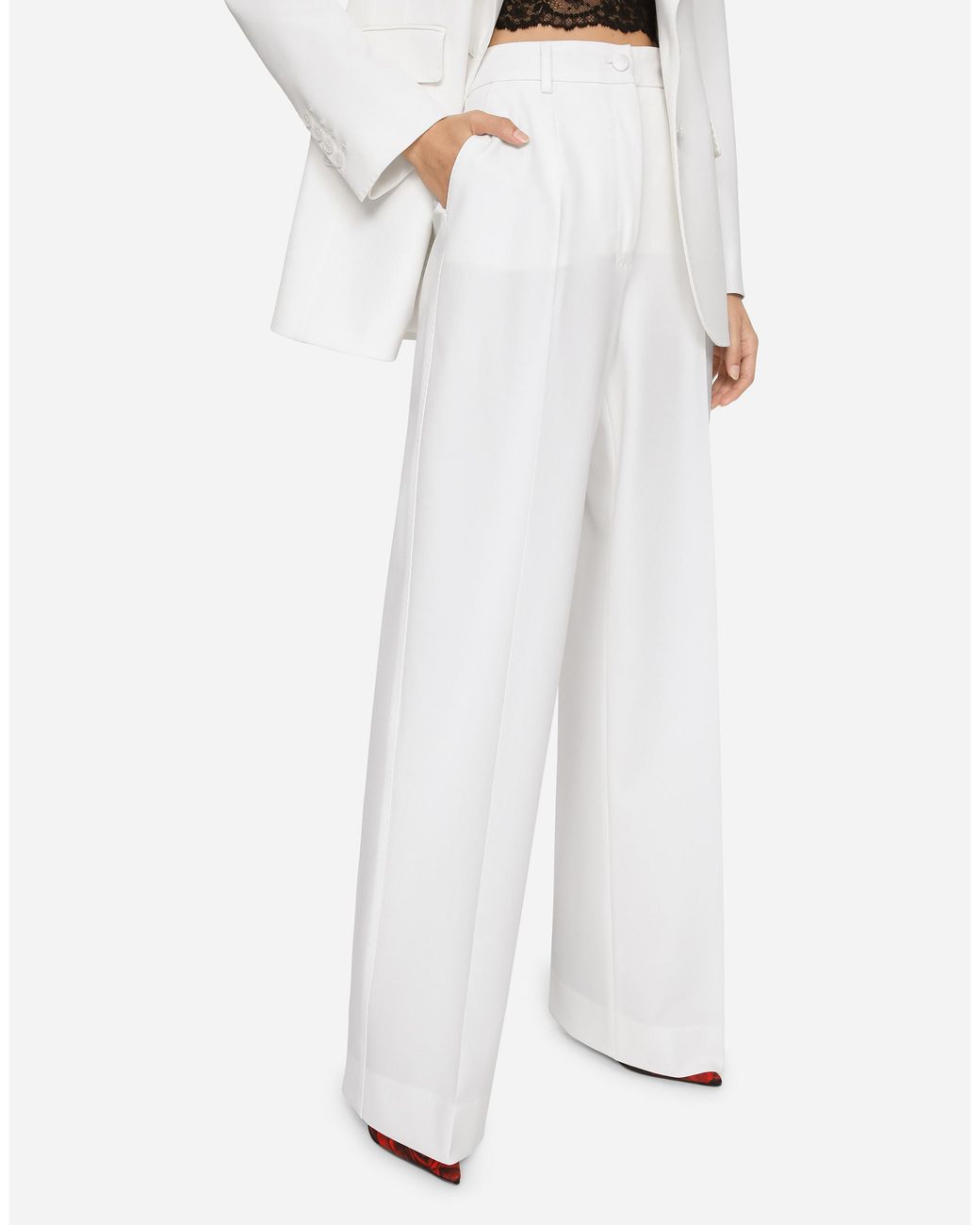 Dolce & Gabbana White Wool Pants