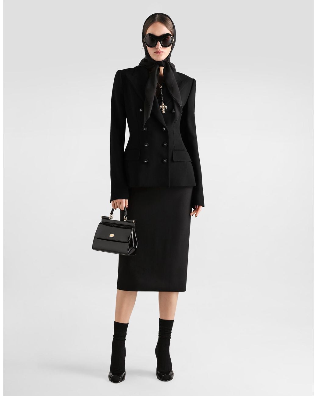 Double-Breasted Jacket Dolce & Gabbana de color Black