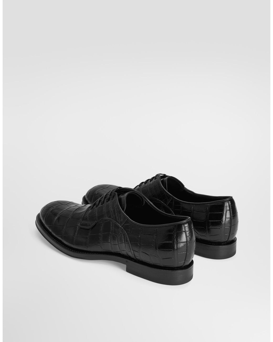 Dolce & Gabbana White Alligator Derby Shoes for men