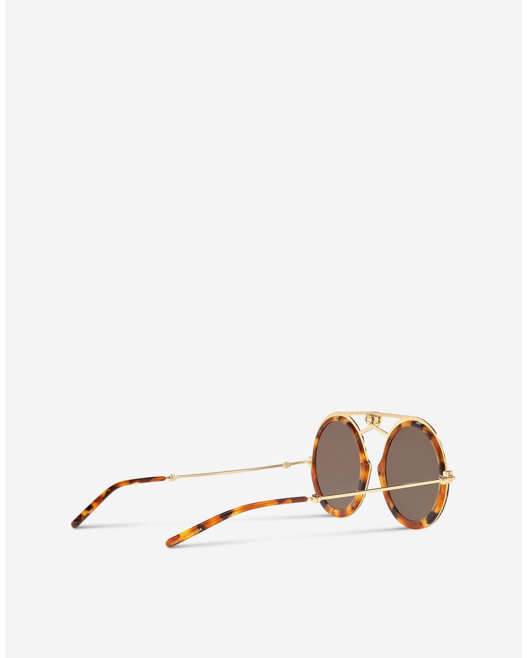 Dolce & Gabbana Brown Tortoiseshell Pilot Frame Sunglasses for men