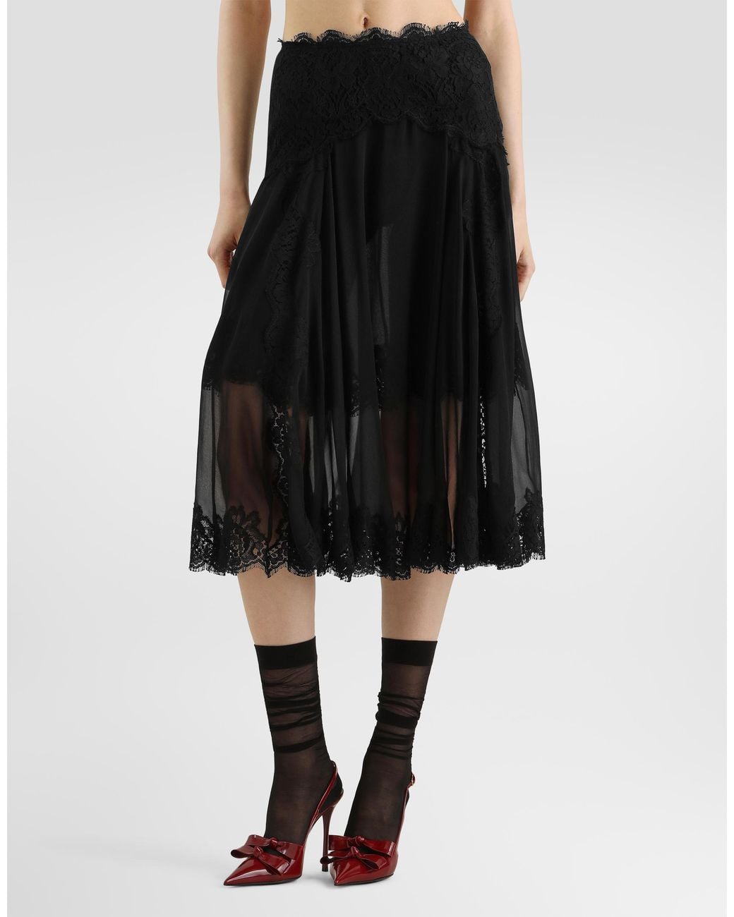 Dolce & Gabbana Black Chiffon Skirt