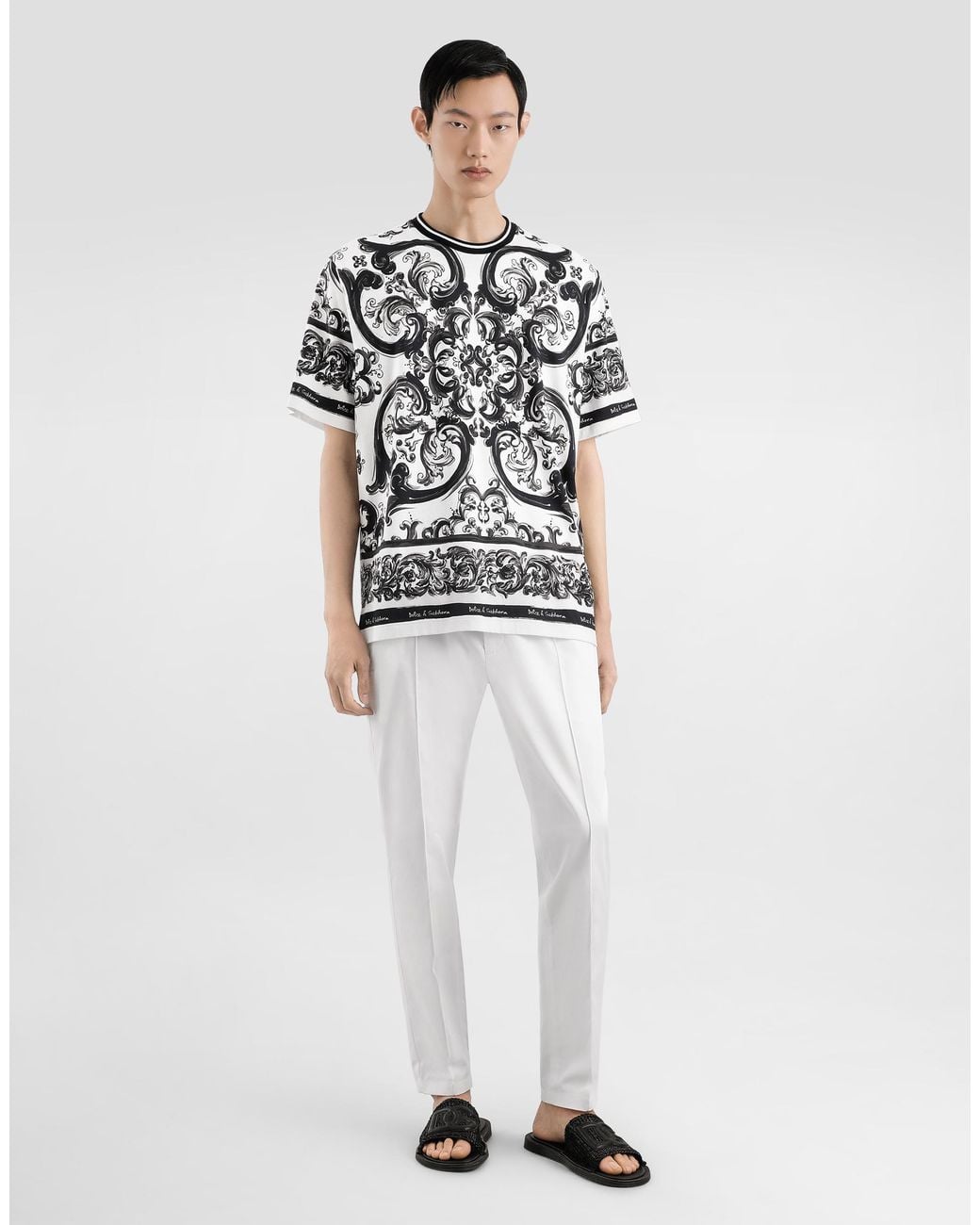 Dolce & Gabbana Multicolor Silk Short-Sleeve Shirt for men