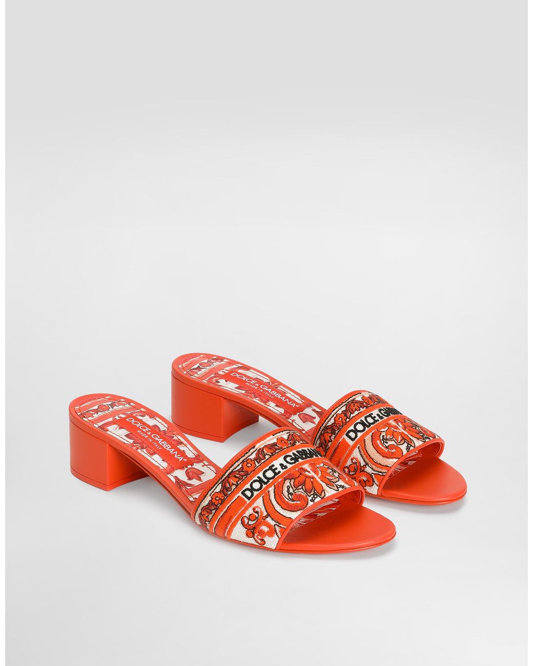 Dolce & Gabbana Red Ciabatta Flat