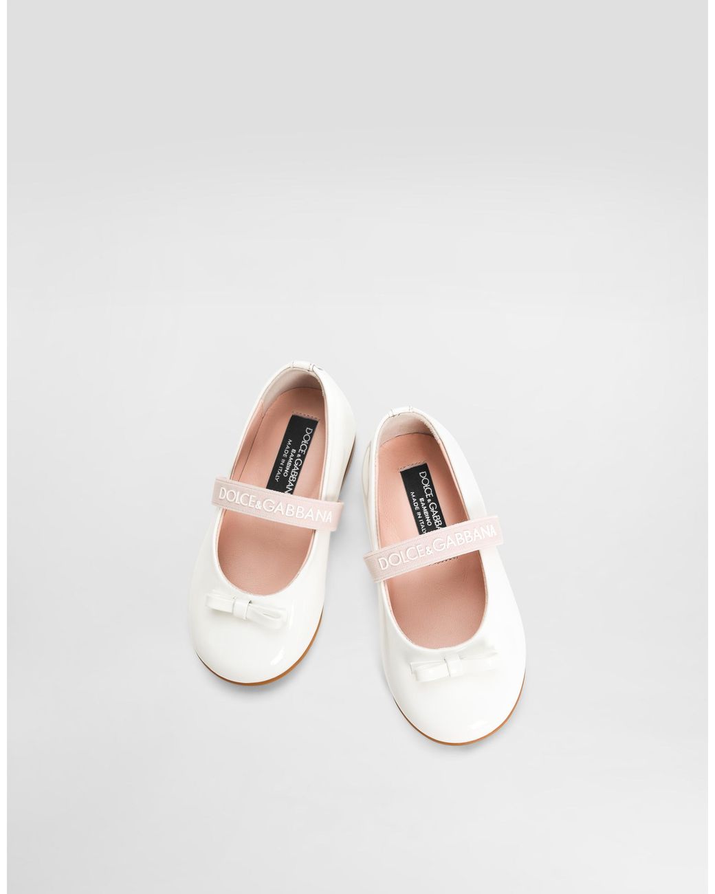 Dolce & Gabbana White Patent Leather Ballet Flats
