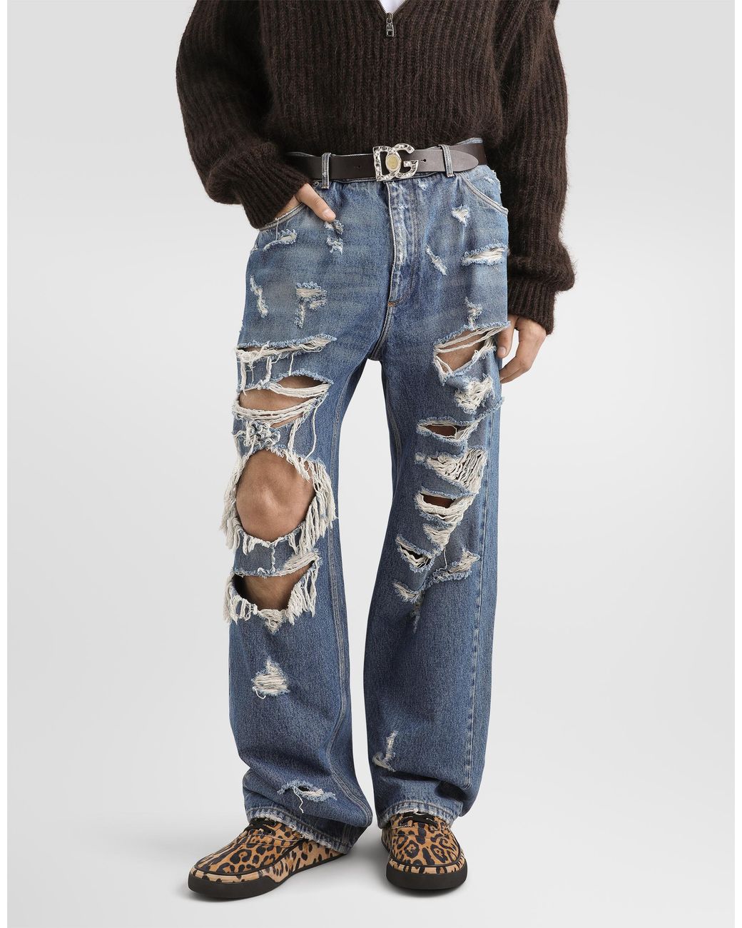 Dolce & Gabbana Blue Denim Trousers for men