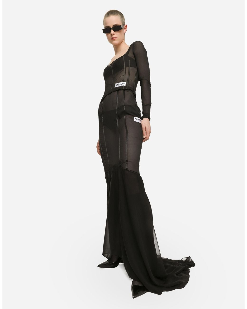 Dolce & Gabbana Black Silk-Blend Sicily Ruffle Maxi Skirt