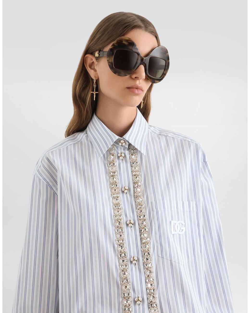 Dolce & Gabbana White Striped Shirt