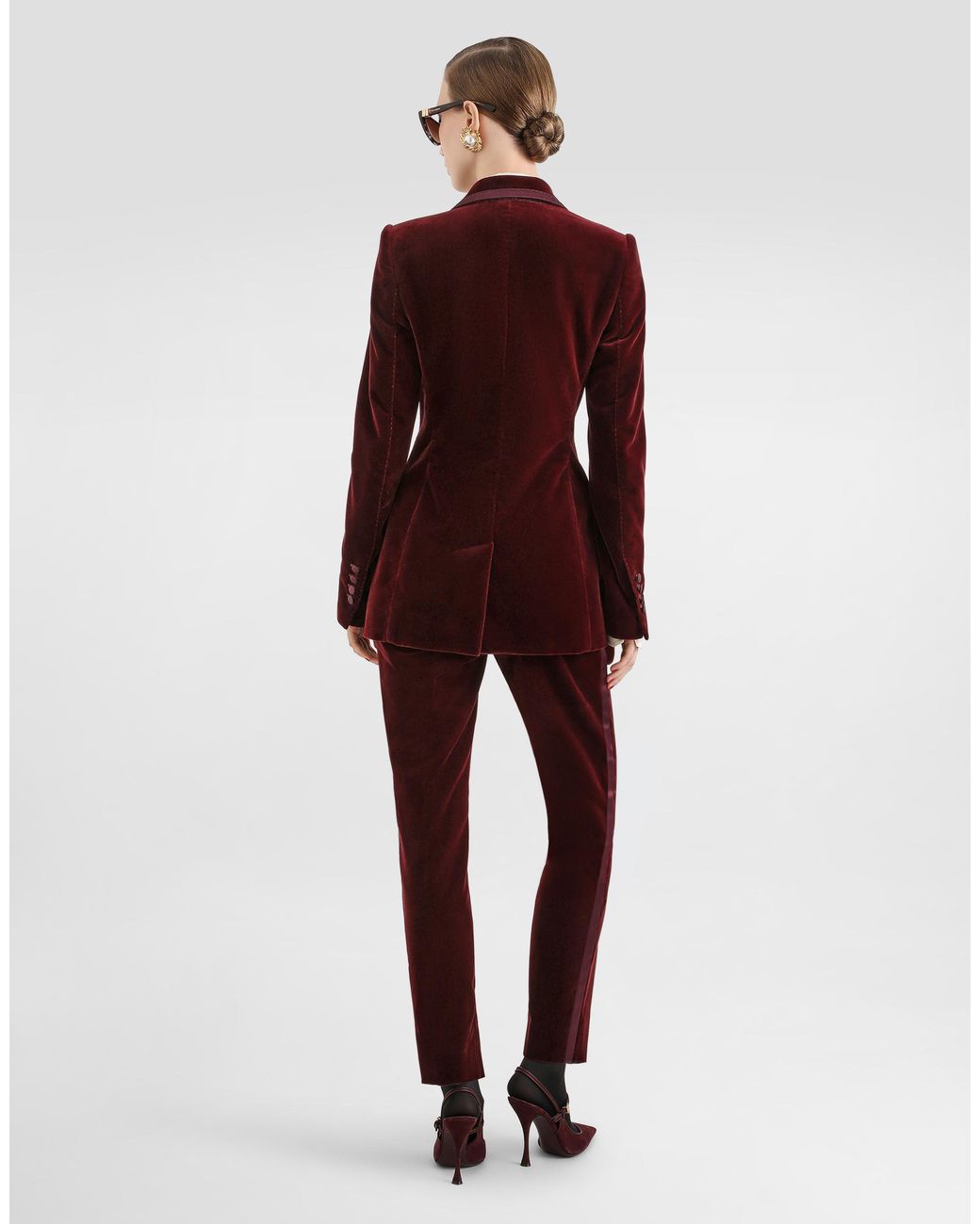 Dolce & Gabbana Red Velvet Trousers