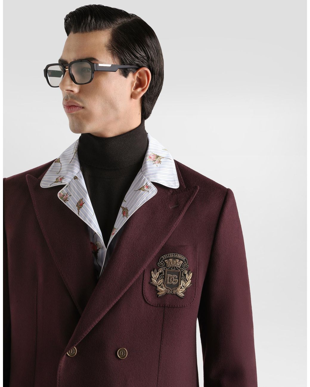 Dolce & Gabbana Purple Portofino Double-Breasted Cashmere Jacket for men