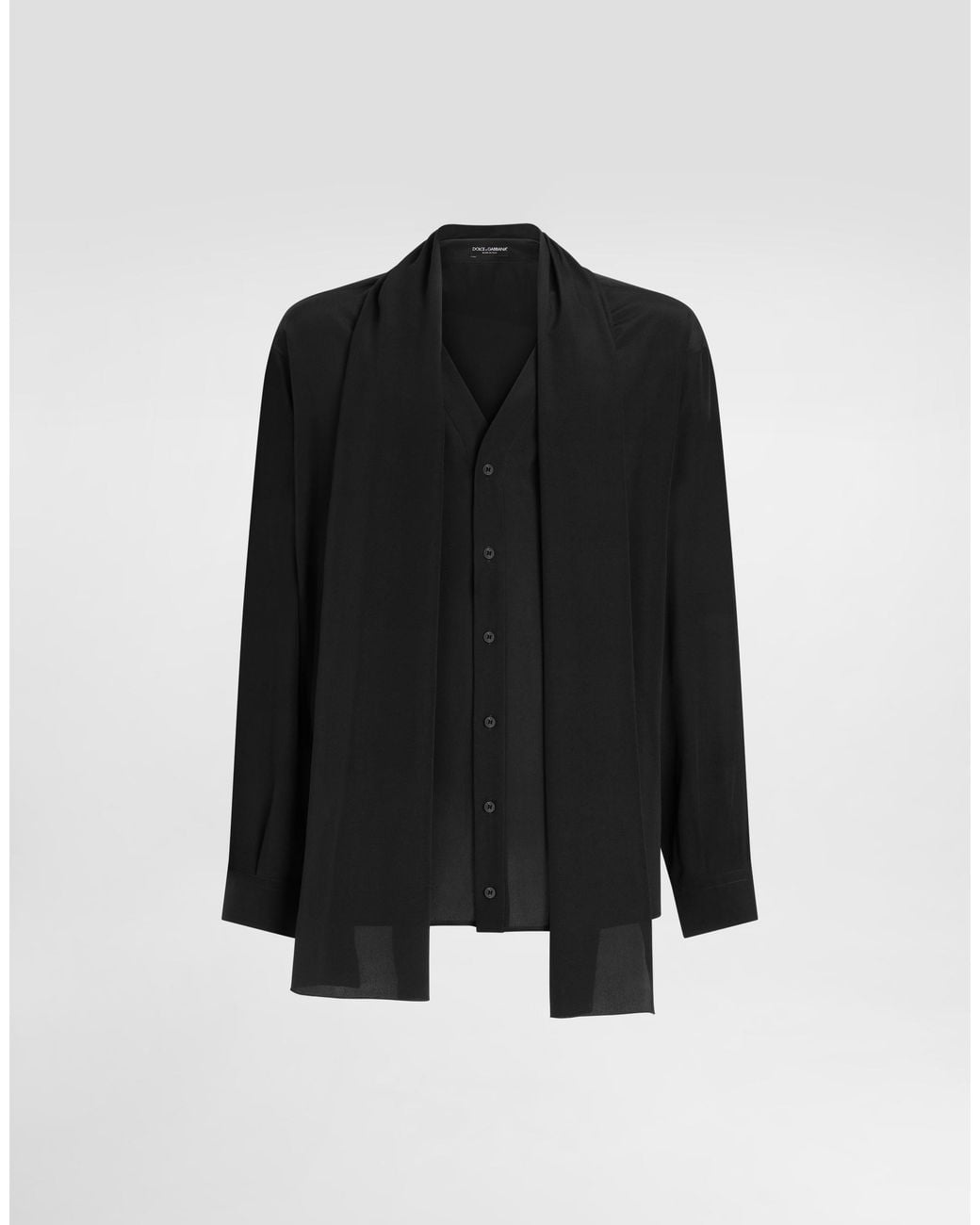 Dolce & Gabbana Black Crêpe De Chine Shirt for men