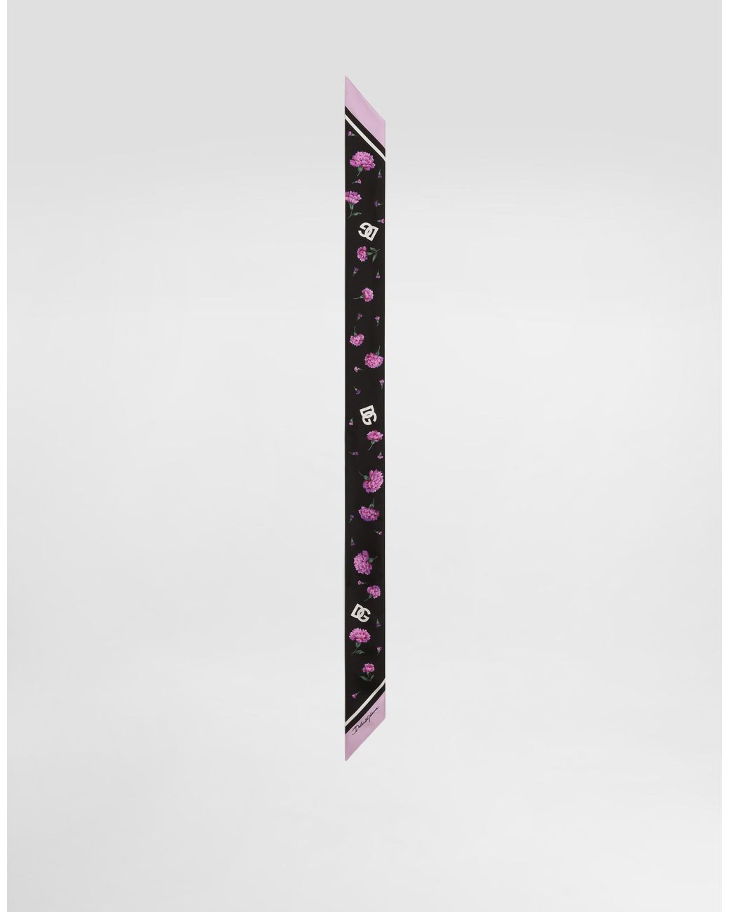 Dolce & Gabbana White Carnations-Print Silk Twill Bandeau 6X100