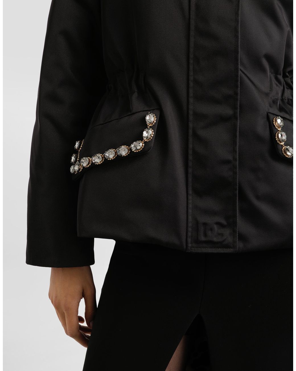 Dolce & Gabbana Black Nylon Jacket With Embossed Logo