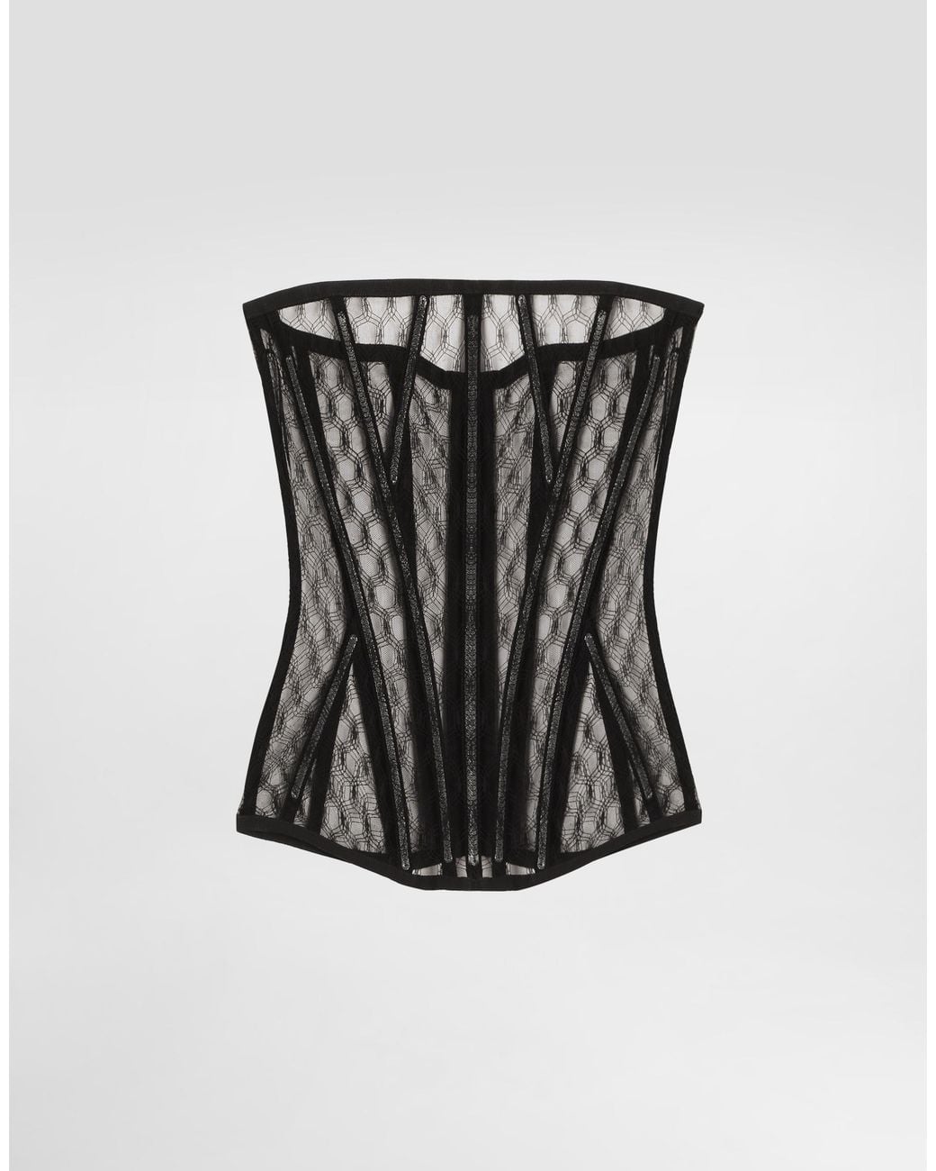 Dolce & Gabbana Black Mesh Tulle Corset