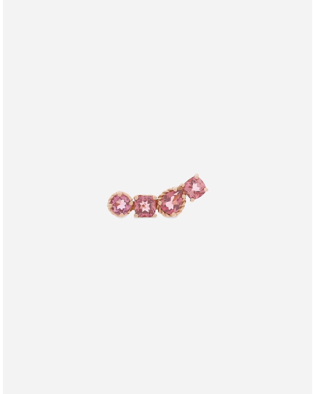 Dolce & Gabbana Pink Single Monochrome Earring 18 Carat And Tourmalines