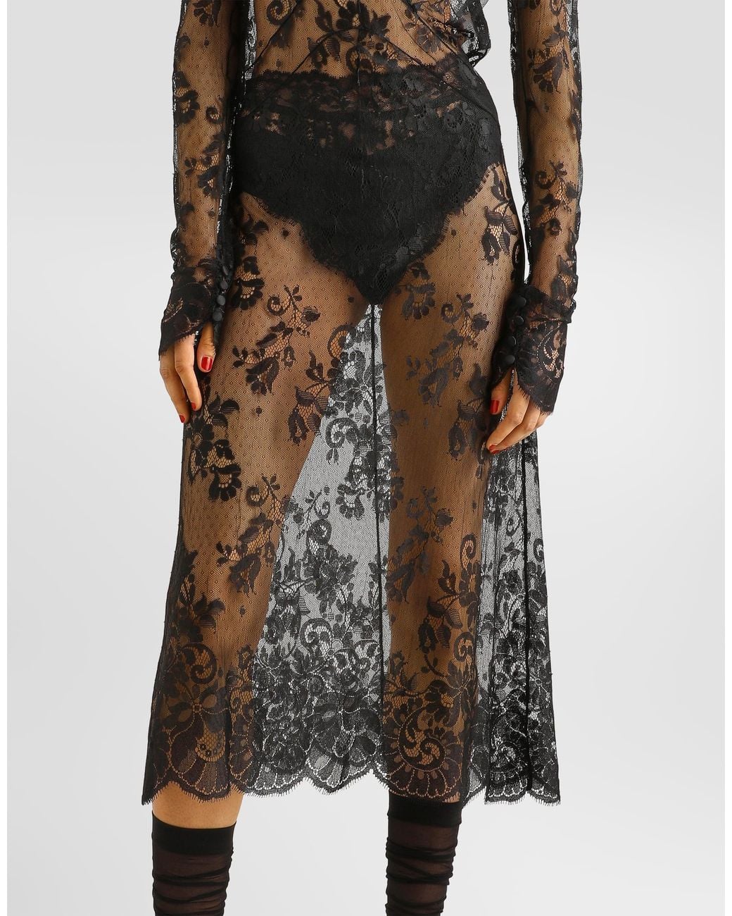 Dolce & Gabbana Black Chantilly Lace Dress
