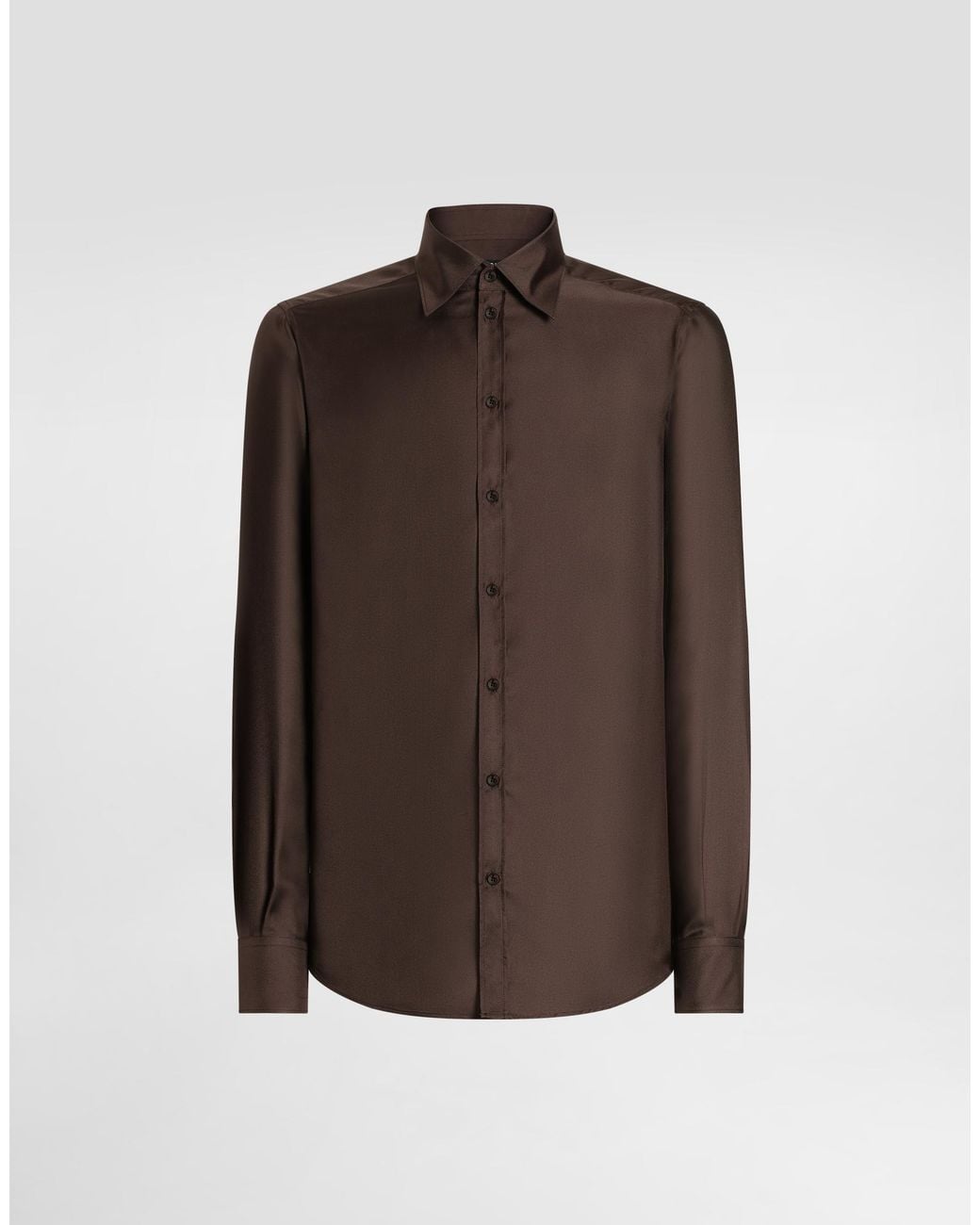 Dolce & Gabbana Brown Silk Shirt for men
