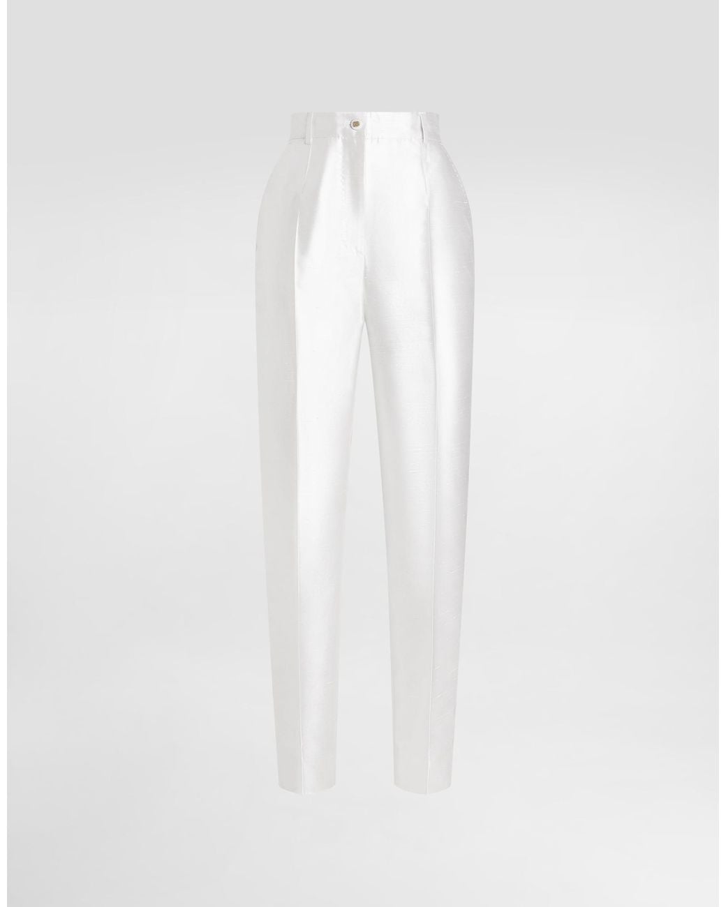 Dolce & Gabbana White Silk Trousers