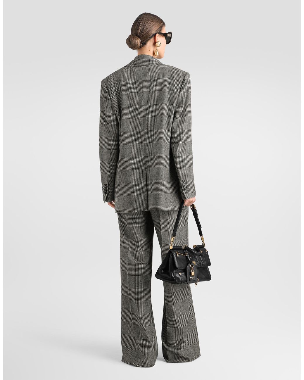 Dolce & Gabbana Gray Glen Plaid Flannel Trousers