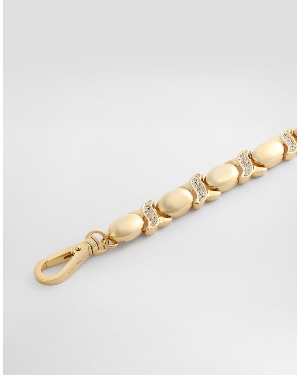 Dolce & Gabbana Metallic Bracelet With Rhinestones for men