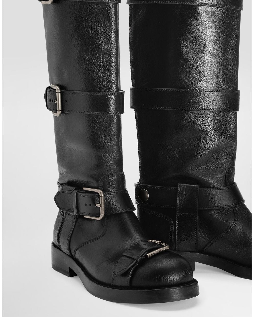 Dolce & Gabbana Black Horse Leather Boots