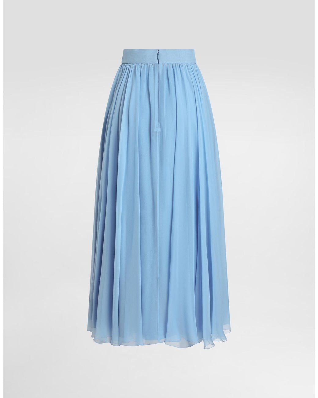 Dolce & Gabbana Blue Chiffon Circle Skirt