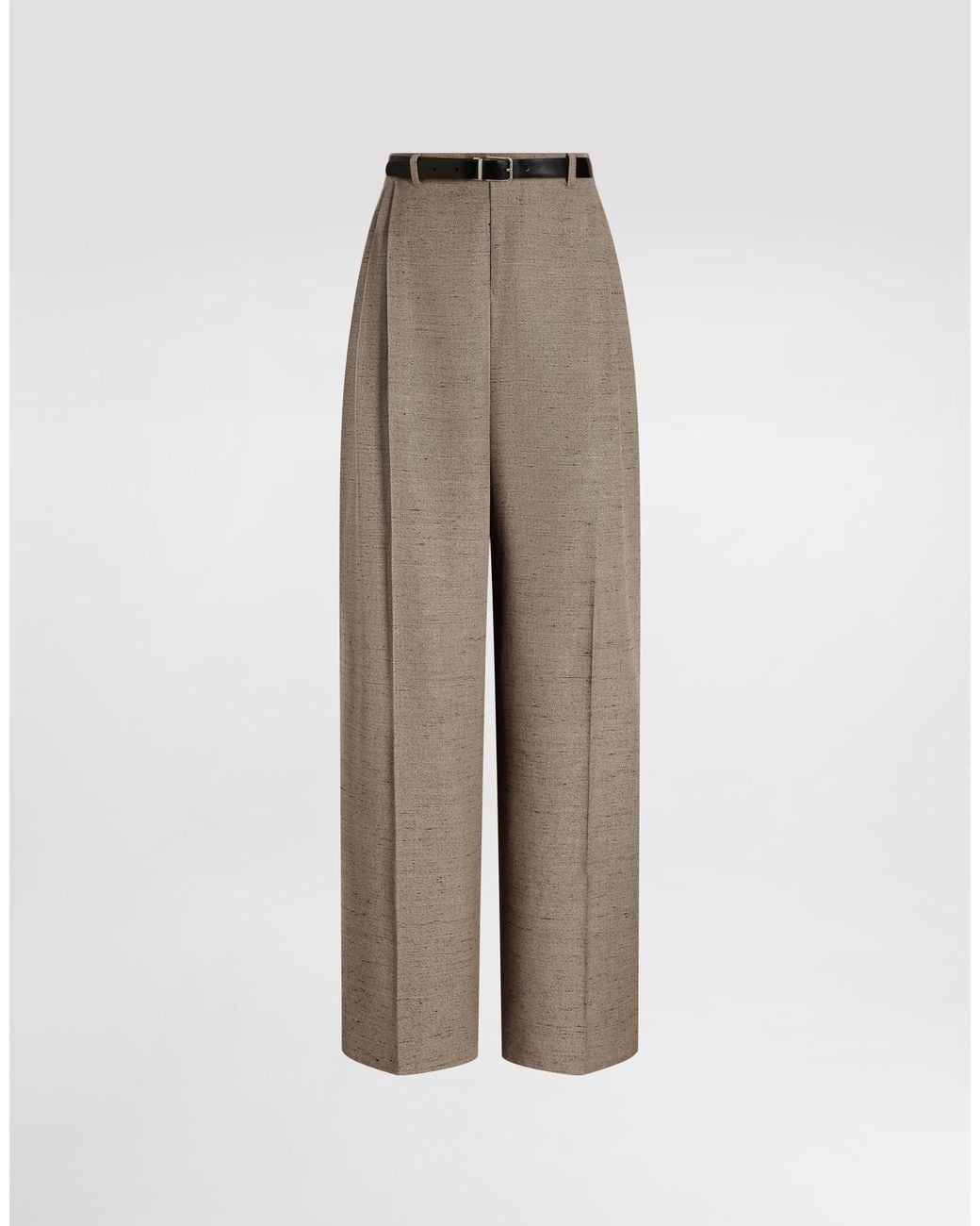 Dolce & Gabbana Natural Tweed-Effect Linen And Viscose Trousers