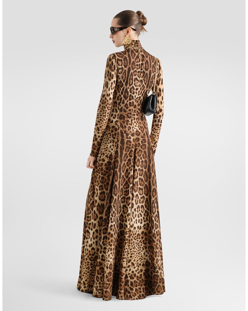 Dolce & Gabbana Natural Leo- Charmeuse Dress