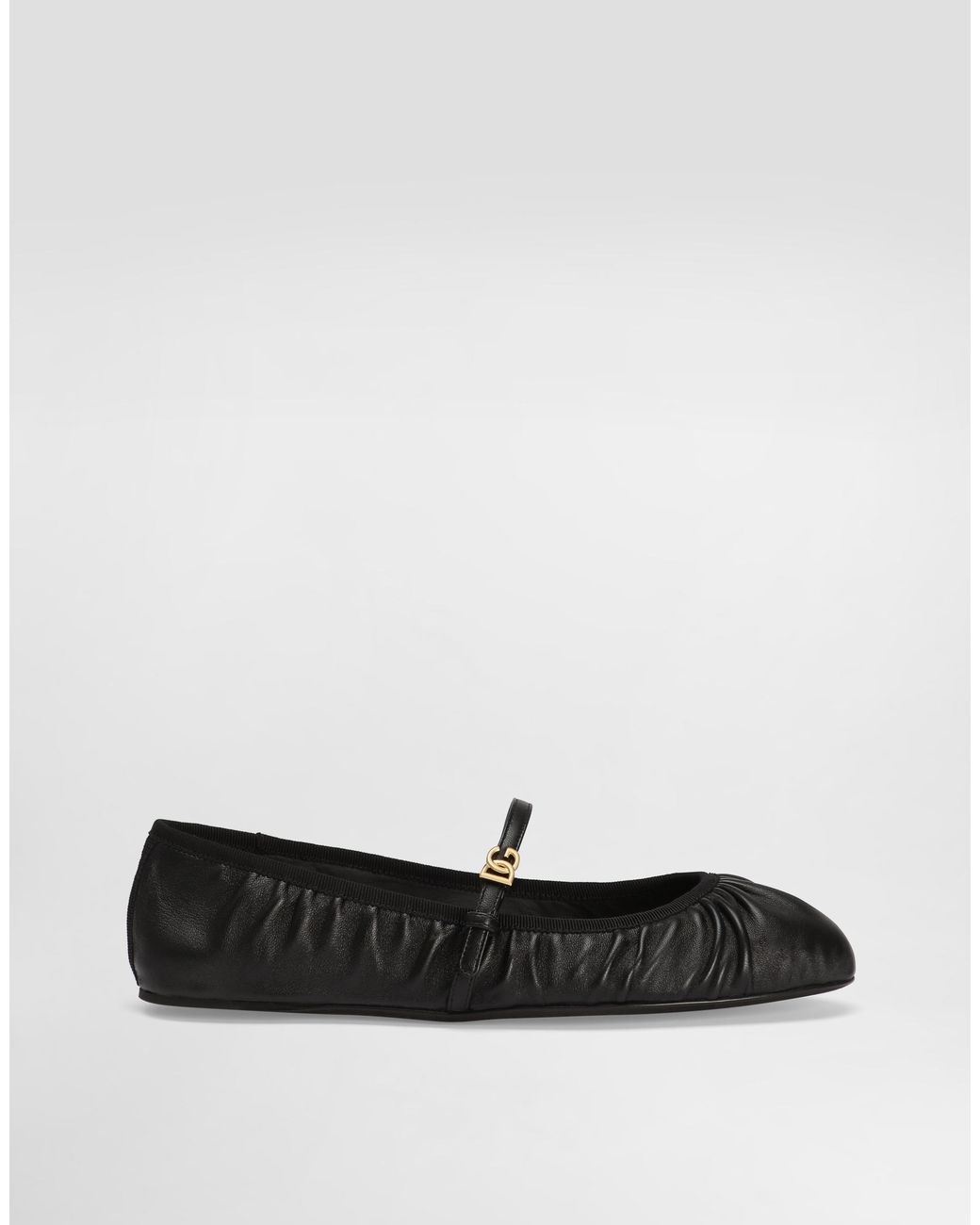 Dolce & Gabbana Black Satin Ballet Flats