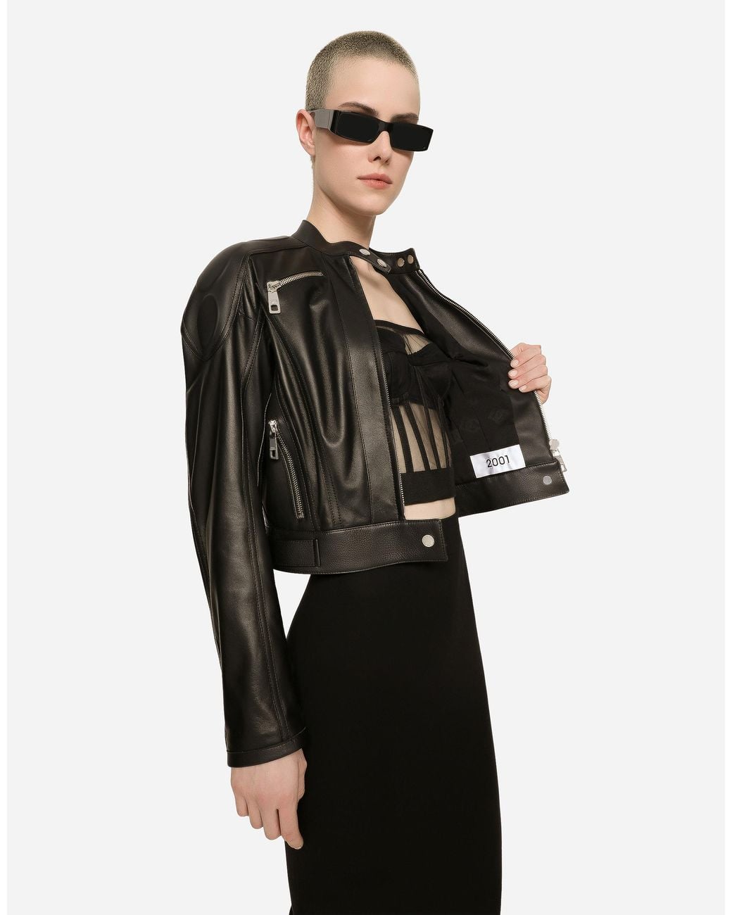 Dolce & Gabbana Black Leather Biker Jacket