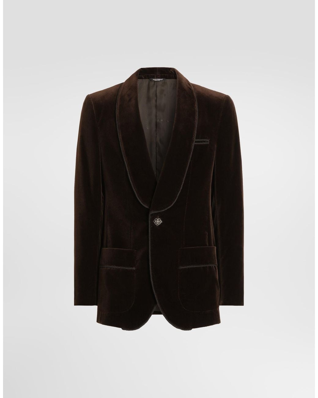 Dolce & Gabbana Black Single-Breasted Velvet Jacket for men