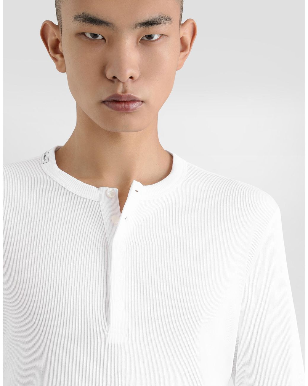 Dolce & Gabbana White Serafino M/L for men