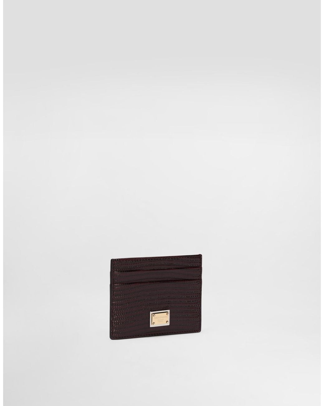 Dolce & Gabbana White Iguana-Print Leather Card Holder