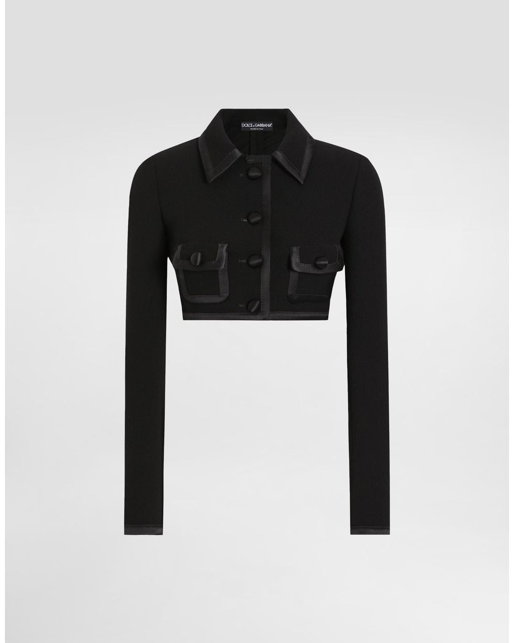 Dolce & Gabbana Black Short Wool Crepe Jacket