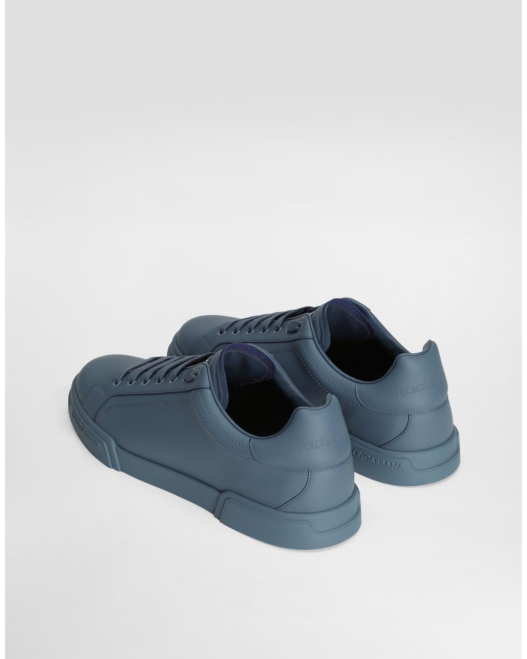 Dolce & Gabbana Blue Portofino Light Strobel Calfskin Sneakers for men