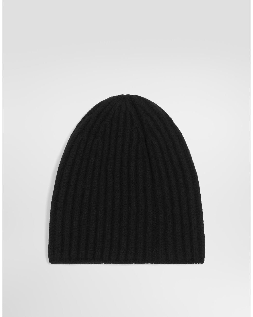 Dolce & Gabbana Black English Rib Knit Hat