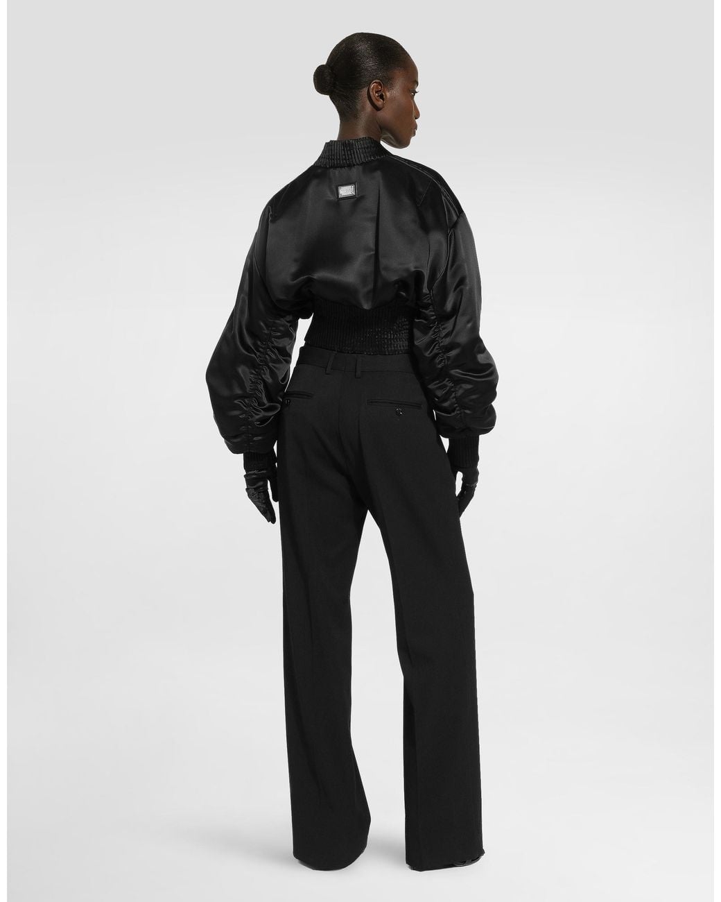 Dolce & Gabbana Black Flared Woolen Pants