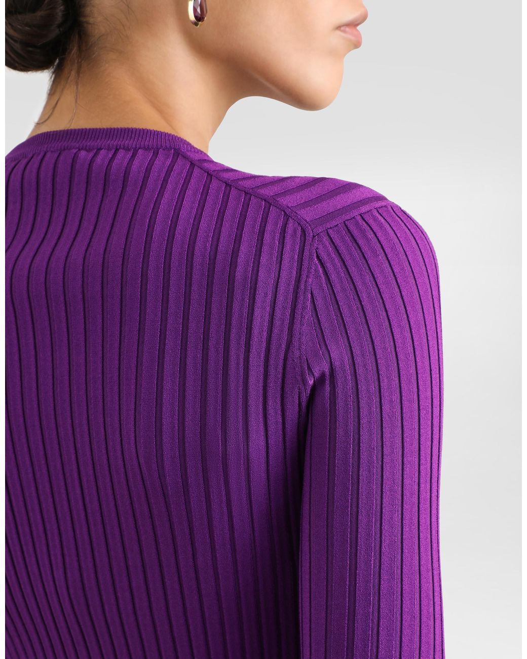 Dolce & Gabbana Purple Logo-Plaque Jumper
