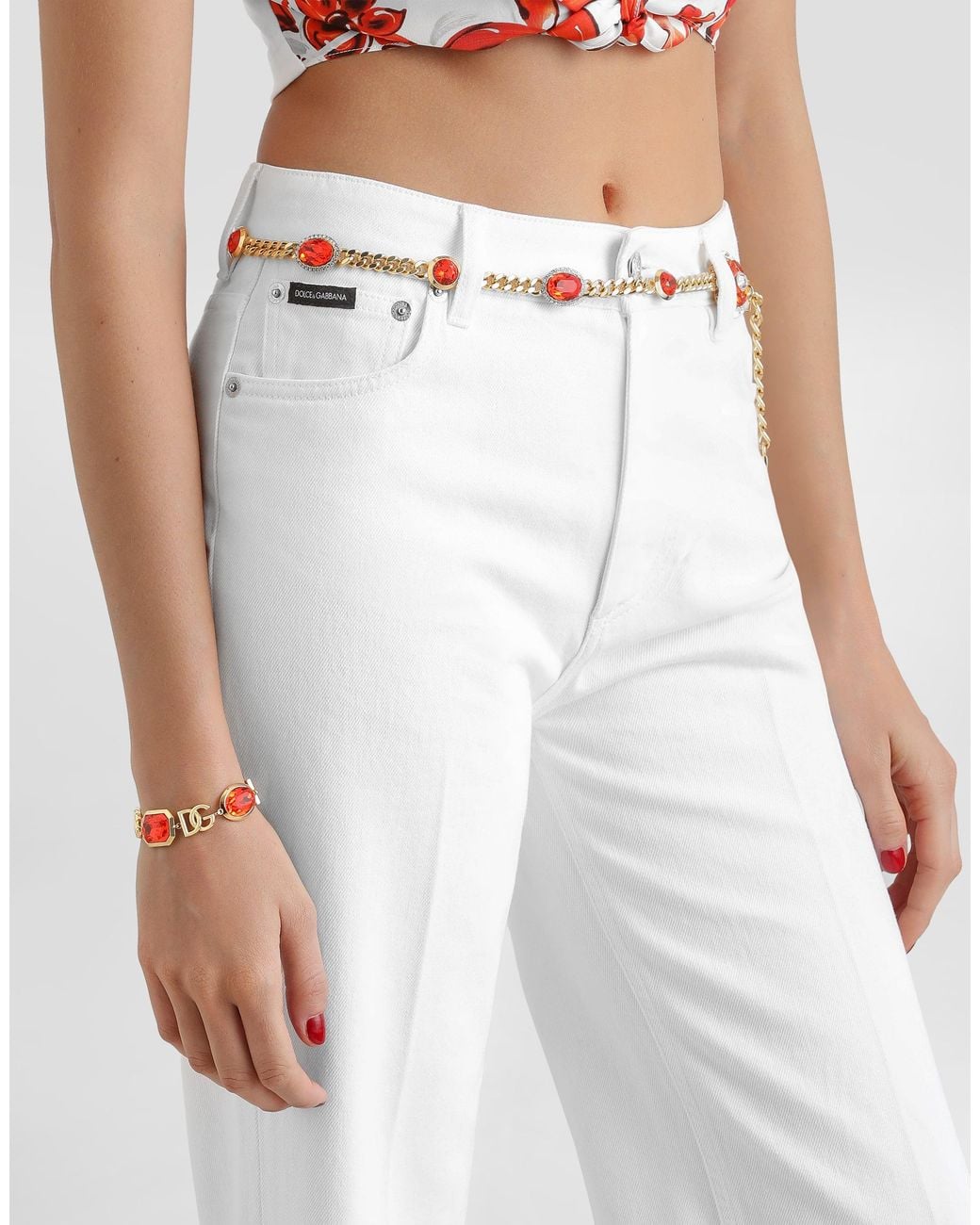 Dolce & Gabbana White Pantalone 5 Tasche