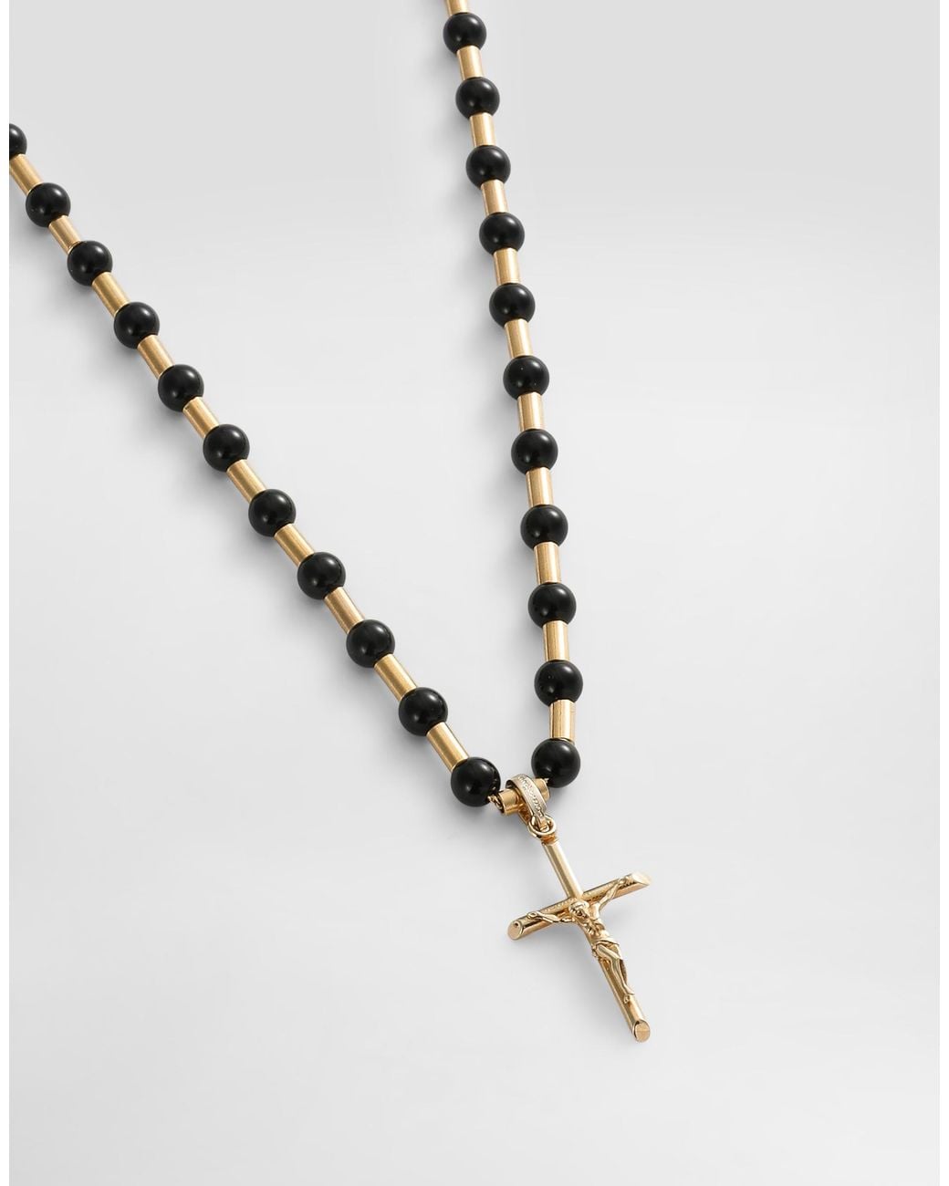 Dolce & Gabbana White Metal Necklace With Logo for men