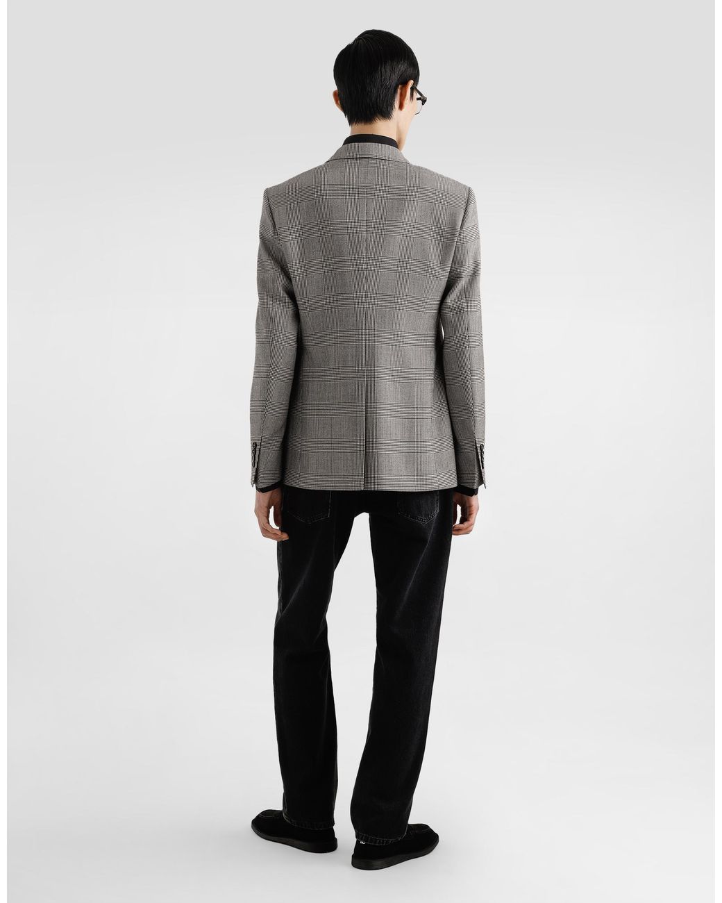 Dolce & Gabbana Gray Glen Plaid Single-Breasted Sicilia Light Jacket for men