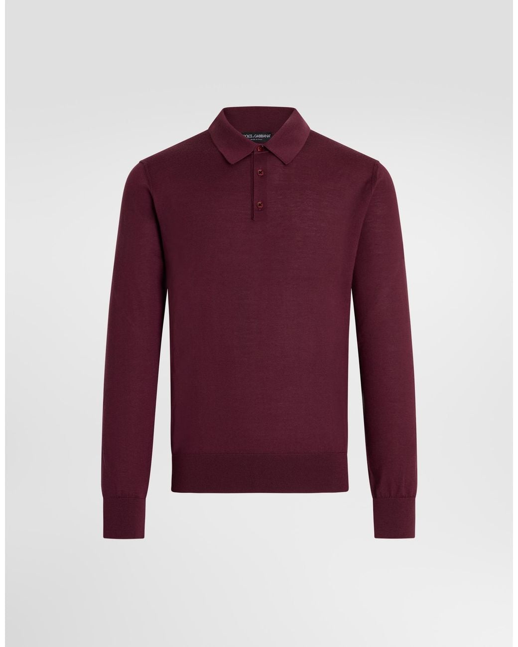 Dolce & Gabbana Purple Knit Cashmere Polo Shirt for men
