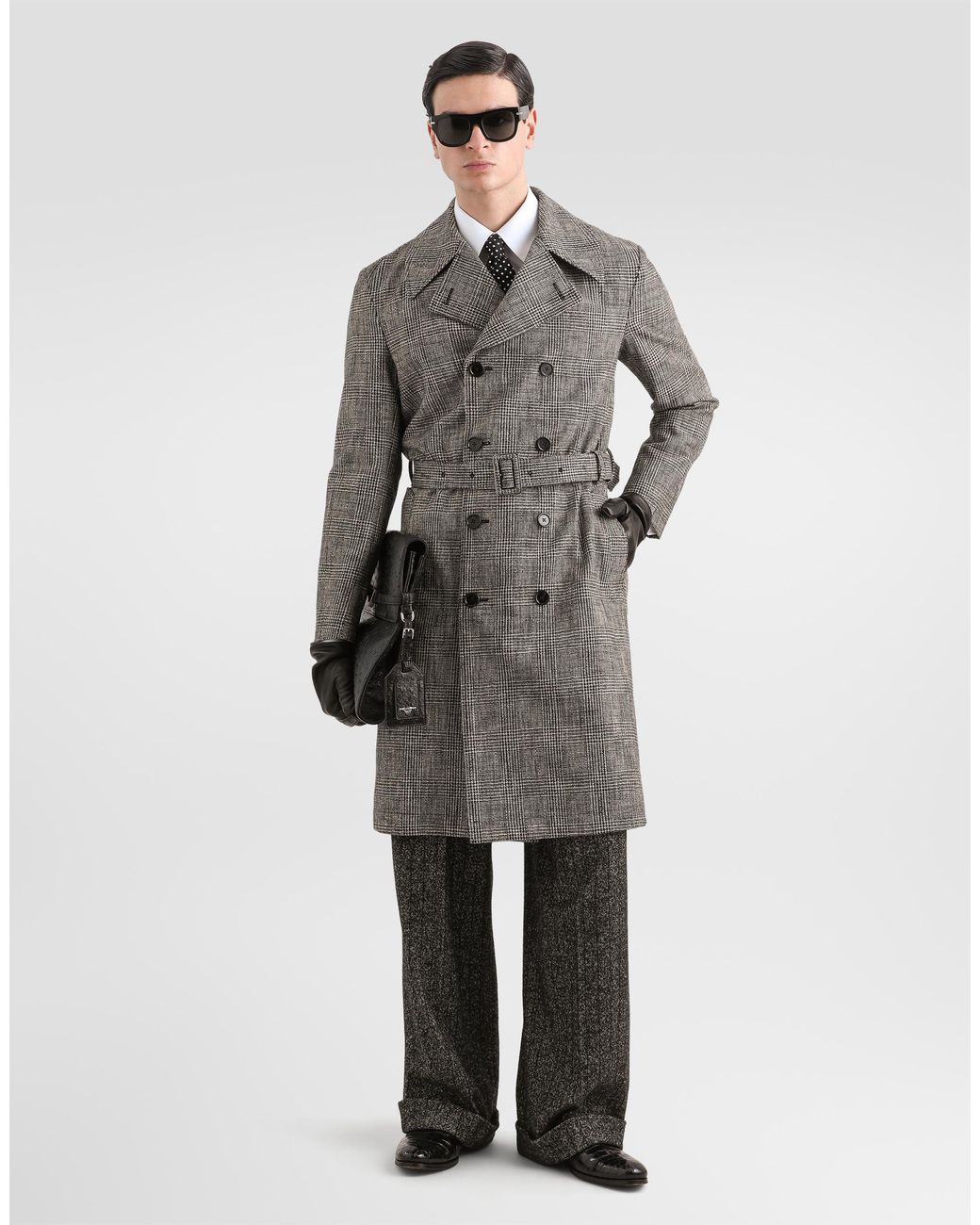 Dolce & Gabbana Gray Striped Wool Blend Trousers for men