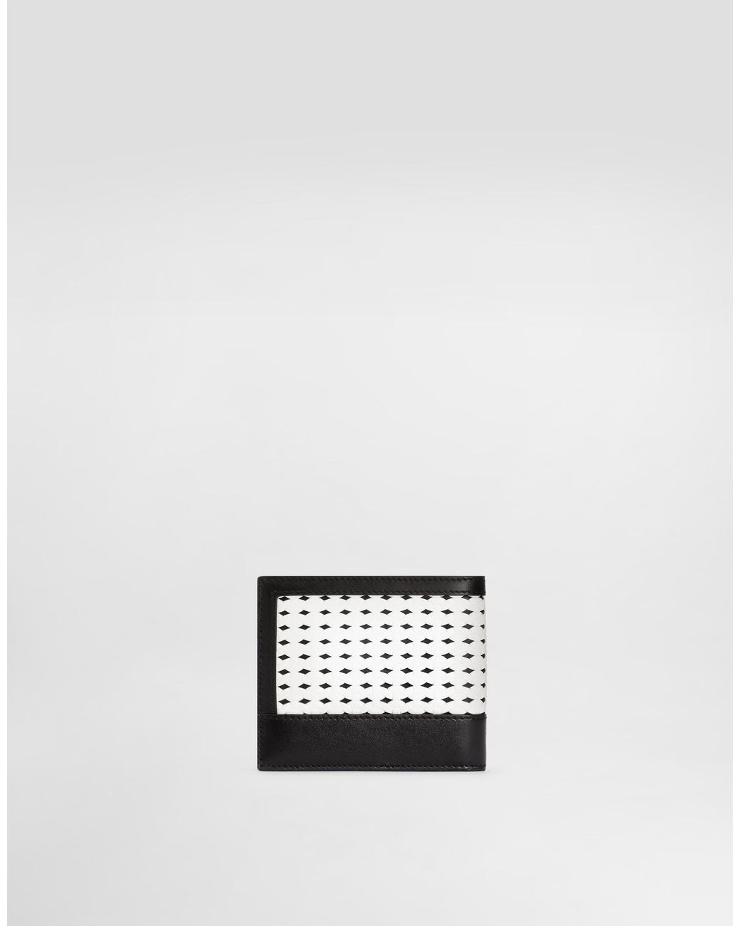Dolce & Gabbana White Woven Plongé Calfskin Wallet for men