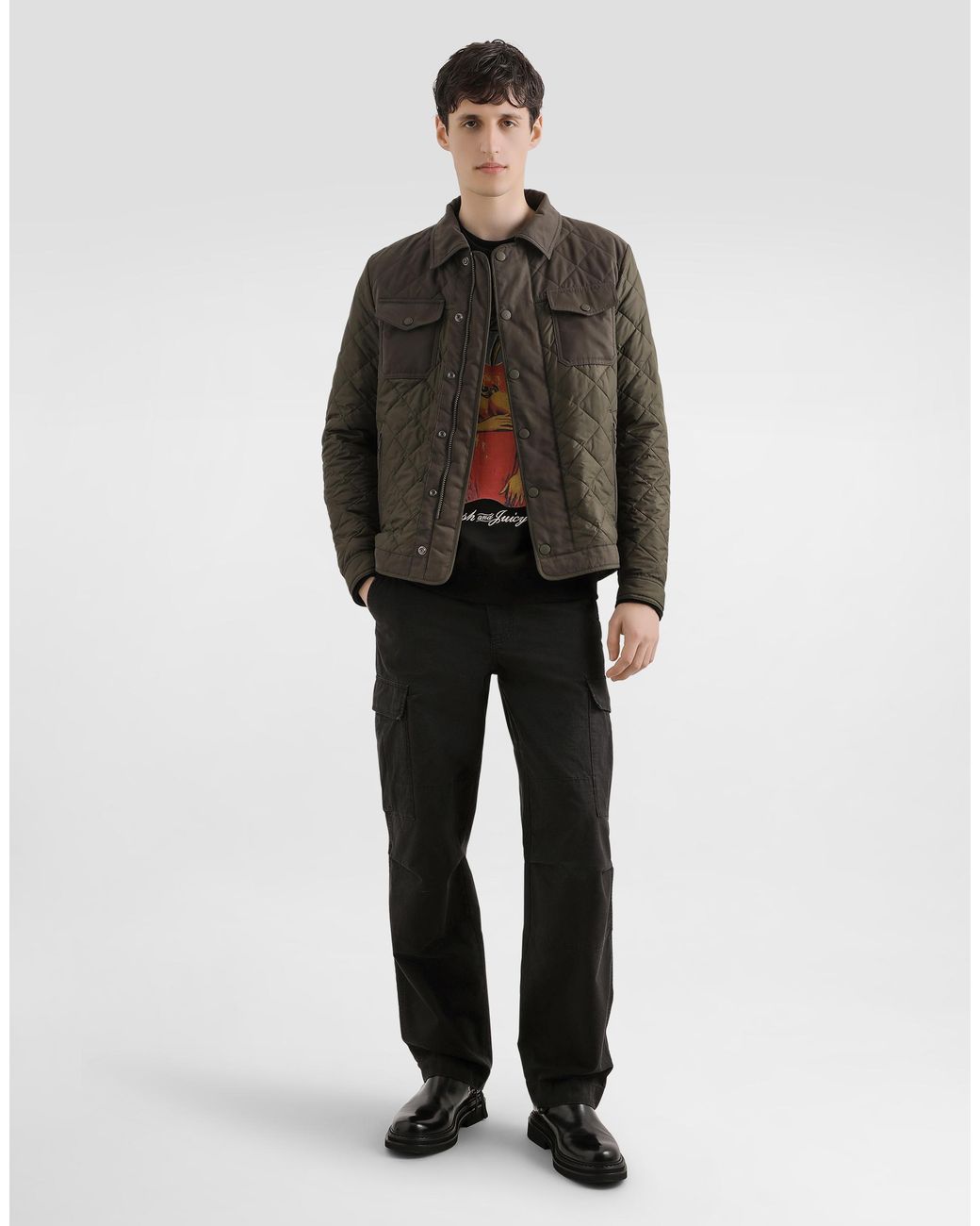 Dolce & Gabbana Natural Quilted Jacket for men
